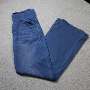 A New Day Women Blue Legging Pull On Denim Knit Pants Large High Rise SS-017